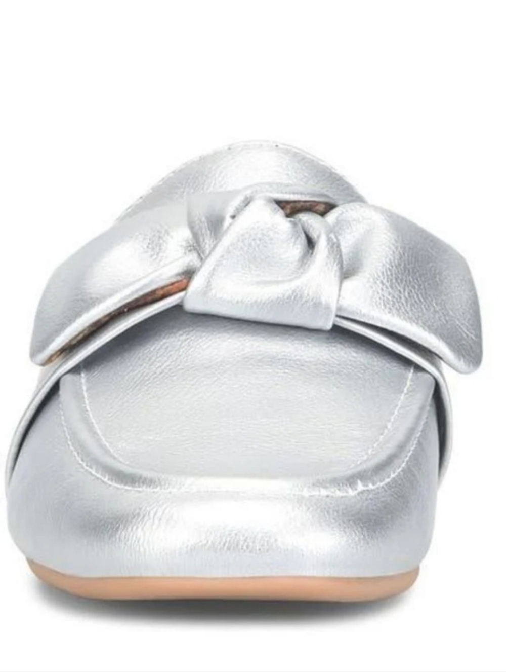 B.O.C. Pattie Bow Mule In Silver Metallic With Styliclsh Knot Detail. Size 7 NWT